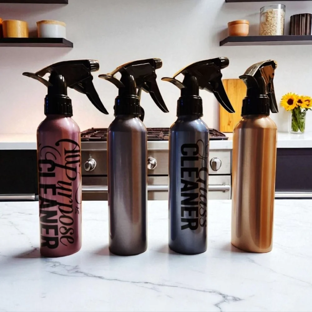Aluminum Metallic Blue‎ Customizable Personalized Spray Bottle Cleaning 10oz